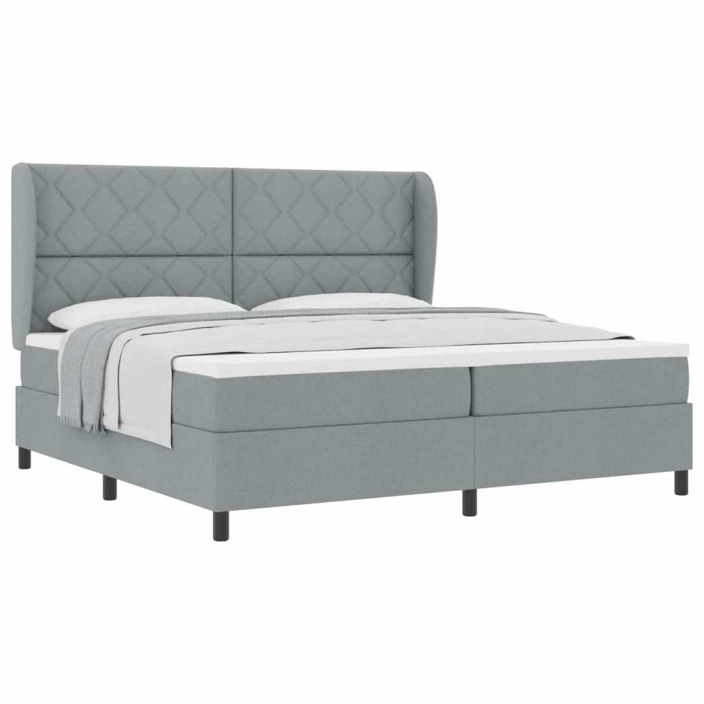 Letto a molle con materasso Grigio chiaro 200 x 200 cm Tessuto 3340648