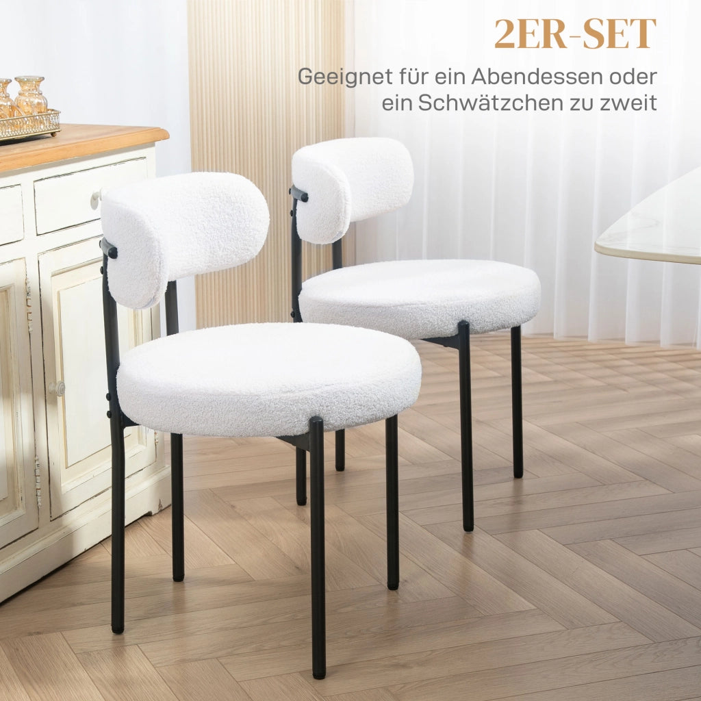 Set Sedie da Pranzo Imbottite ¨C Zephmum ¨C Cremewei? Struttura Metallo