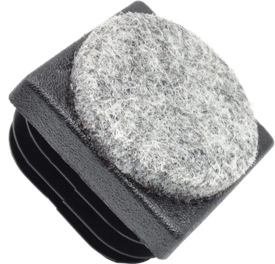 Stoppi lamellari in velluto - Protezione per pavimenti - Nero - Per tubi quadrati - Ideale per pavimenti in lamiera e parquet