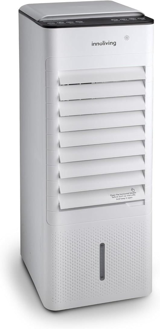 Innoliving Raffrescatore d’Aria Caldo/Freddo 7 Litri INN-508NEW, con Funzione Calore, Pannello Touch, Display Digitale, Telecomando, 3 Velocità, Oscillazione 140°, Serbatoio Removibile