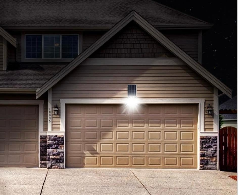 Faro LED Esterno 100W con Pannello Solare, Luce Solare 98 Potenti LED, Batteria 5000mAh