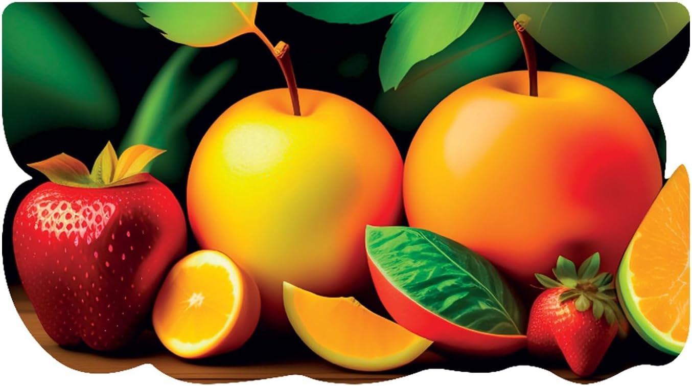 Le Forme Spicchi Tappeto Cucina 50x90 cm Sagoma Pvc Moderno Antiscivolo Stampa Digitale 3D