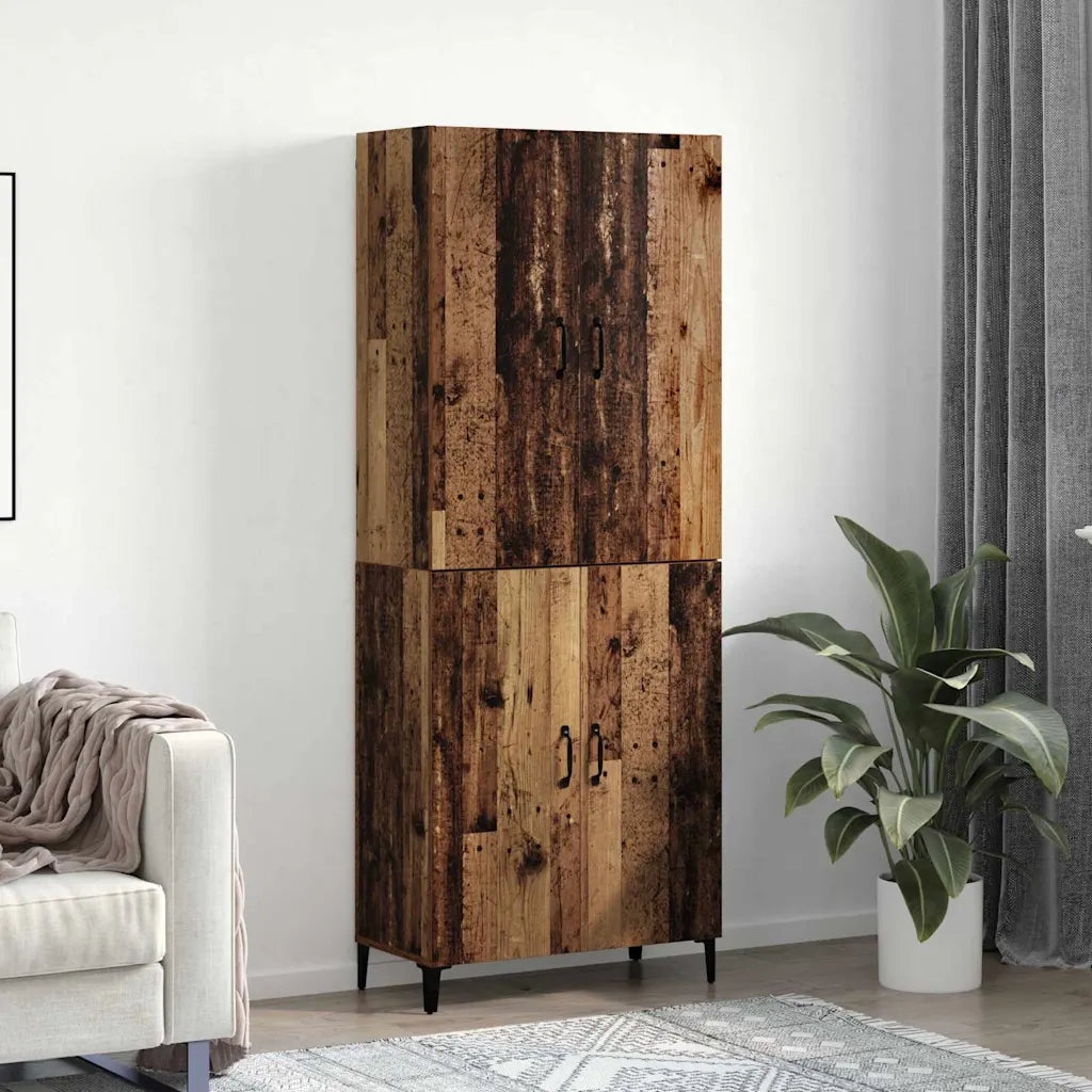vidaXL Credenza 2 pcs Legno vecchio 69,5 x 34 x 180 cm