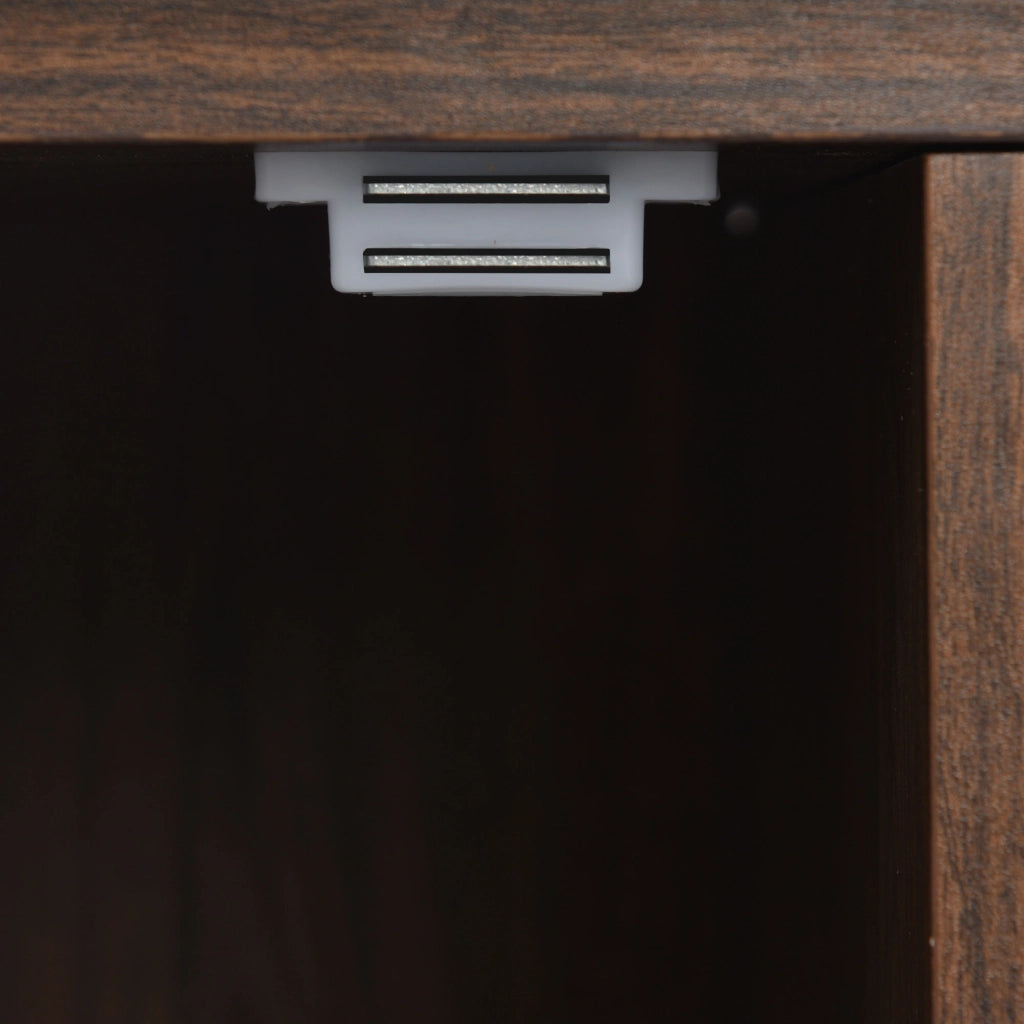 OKWISH Credenza Contenitore con 3 Ante e Ripiani Interni, Maniglie Dorate, Gambe in Ferro, per Soggiorno 120 x 38 x 76.5 cm