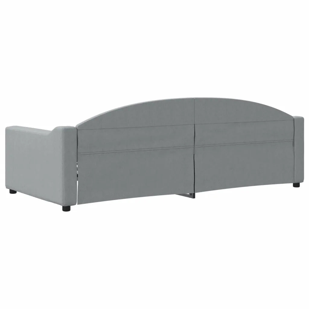 Letto da Giorno Grigio Chiaro 90x200 cm in Tessuto