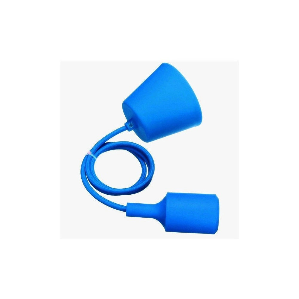 Trade Shop - Pendente A Soffitto Lampadario Lampada Moderno Cavo In Tessuto 1m Colore - Blu