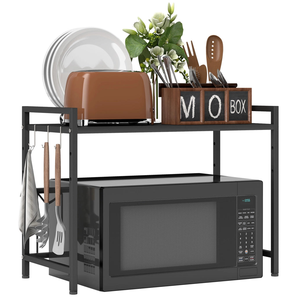 Tavolino da cucina estraibile con 3 ganci ¨C zephmum ¨C Nero, Metallo, 40 cm