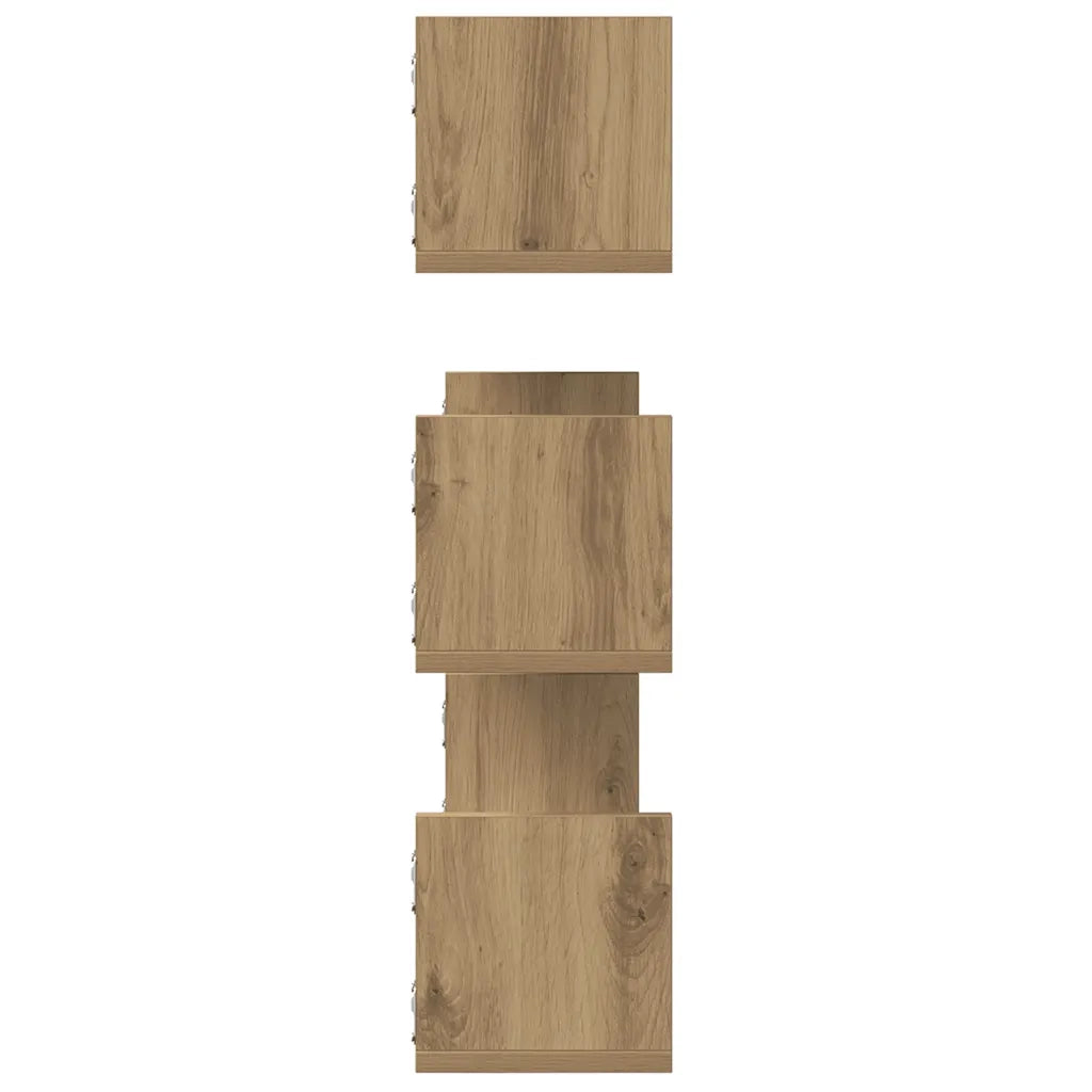 3 pz Mensole Parete | Mensola sospesa Rovere Artigianale 80x18x18 cm in Truciolato
