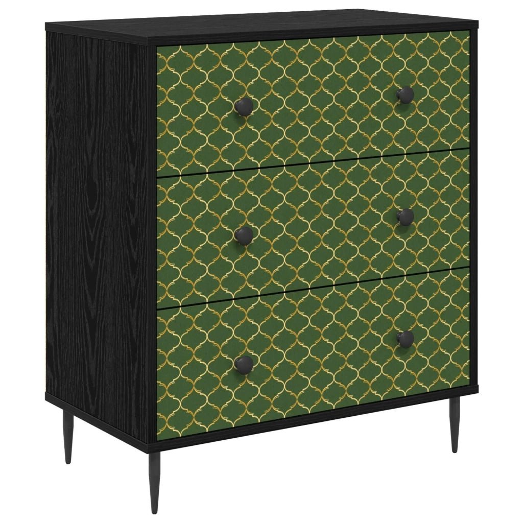 Cassettiera GELEEN Stampa geometrica smeraldo 66 x 36,5 x 76 cm 8007371