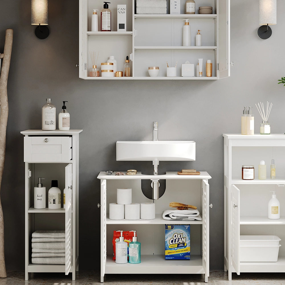 Vicco Set di mobili da bagno Bianco 4 pezzi, opzione 4