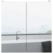 kleankin Armadio da Muro per Bagno con Specchio, Armadietto Portaoggetti, 2 Porte, 3 Livelli, Ripiano Regolabile, 60 x 15 x 60 cm, Bianco