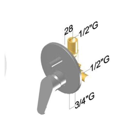 Miscelatore doccia da incasso con deviatore Blumar - Ponsi