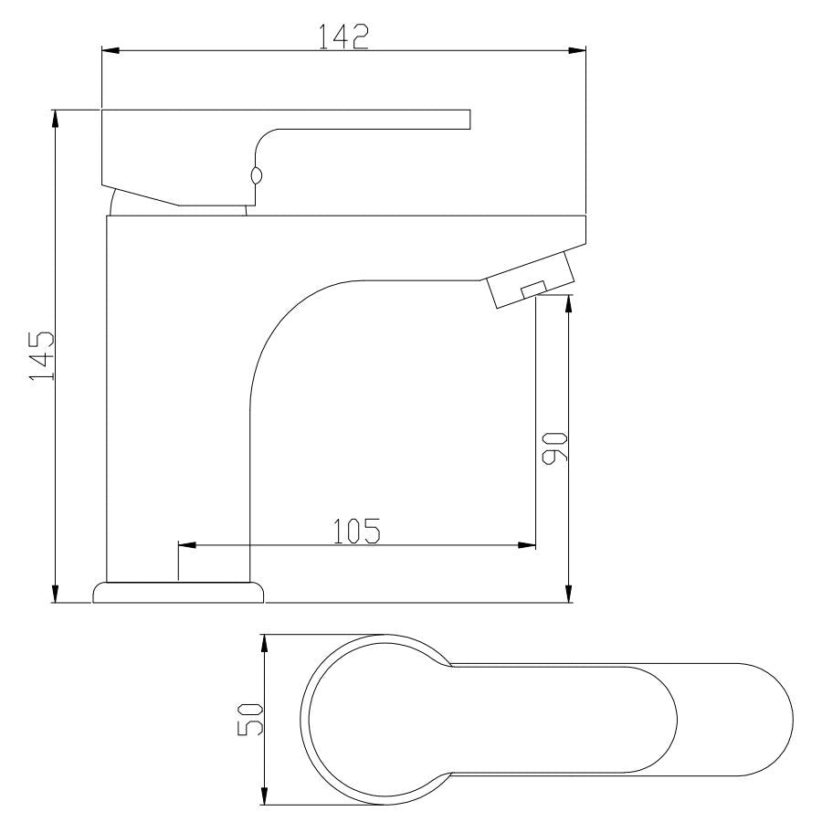 Rubinetto miscelatore lavabo bagno nero opaco