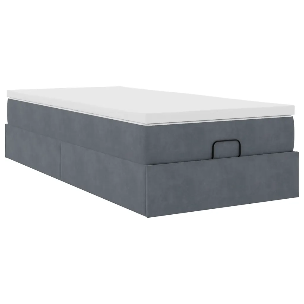 Struttura Letto Pouf con Materasso 100x200 cm Velluto 3311166