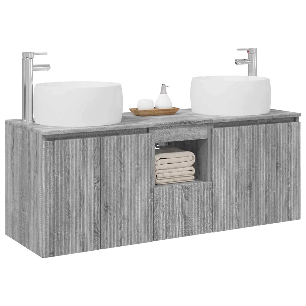 Set di Armadi da Bagno 3 pz Sonoma grigio 49,5 x 44,5 x 66 cm 3405723