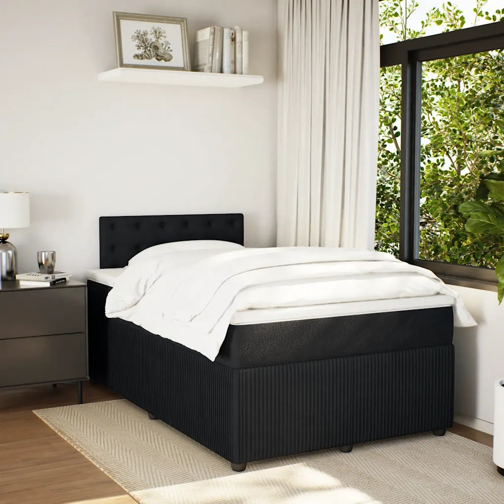 Giroletto a Molle con Materasso Nero 120x200 cm in Velluto 3287724