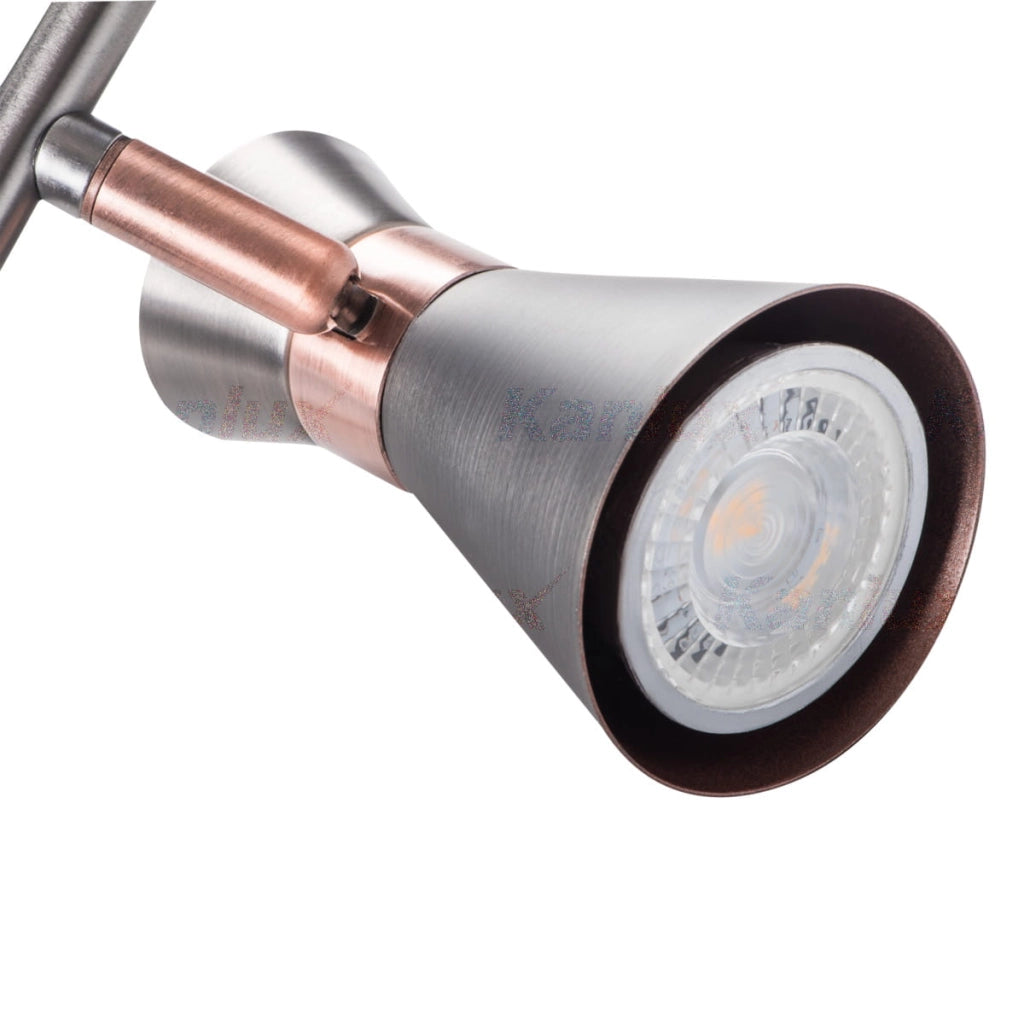 Kanlux Mileno barra plafoniera 4xGU10 argento/rame
