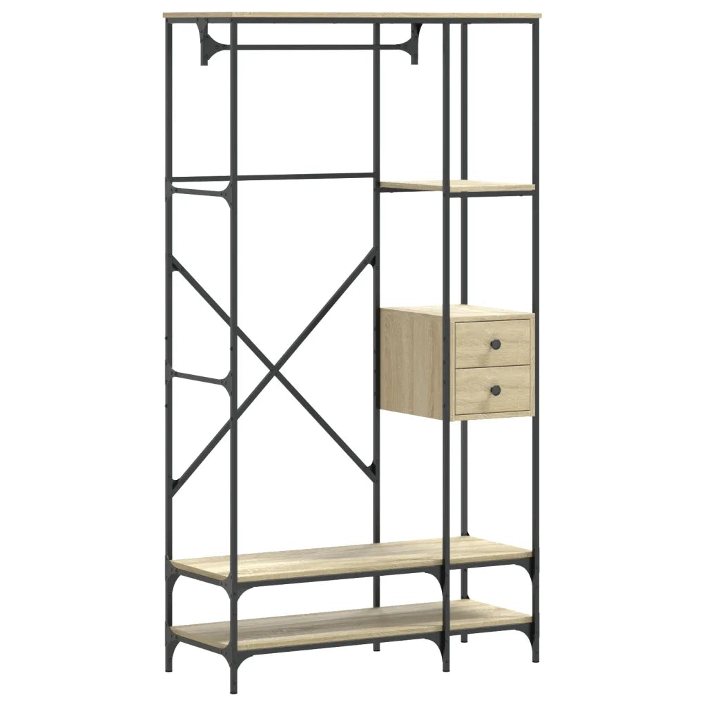 Appendiabiti con Scaffali Rovere Sonoma in Legno Multistrato CFW7384706