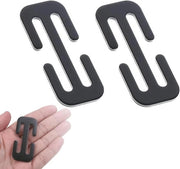 Clip di sicurezza auto in metallo - Adattatore cintura di sicurezza per regolazione sedile - 2 pezzi (nero)