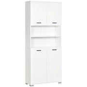 Mobile Bagno 4 ante 2 Ripiani 80x33,5x190 cm in Truciolato Bianco