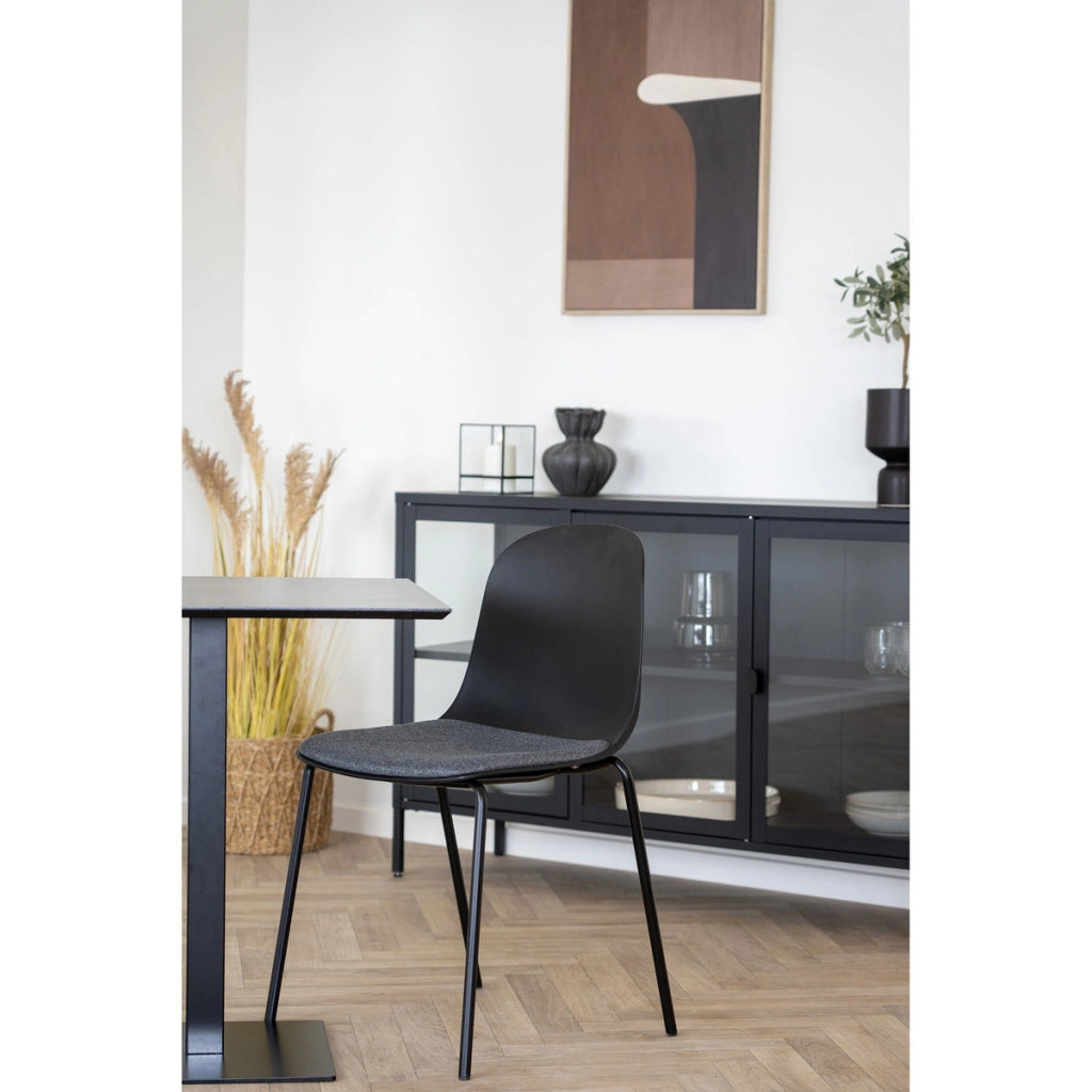 Set di 2 Sedie Madalena, Nero, Plastica, 53x50x85 cm
