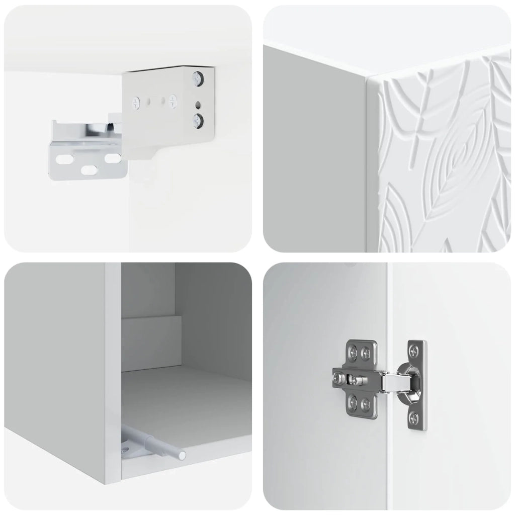 Mobiletto a muro Bianco 33 x 34,5 x 90 cm Legno ingegnerizzato 898755