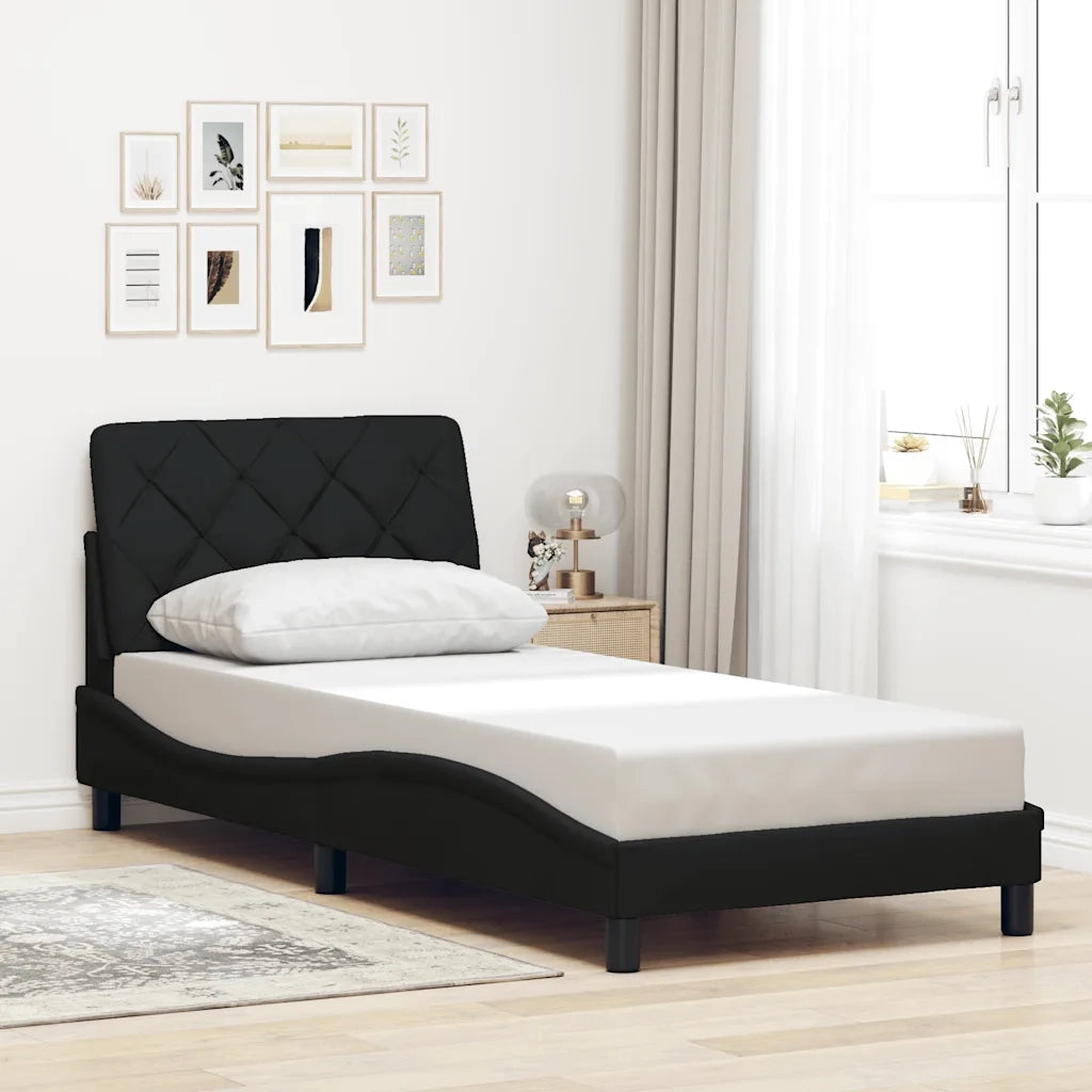 Giroletto senza Materasso Nero 90x190 cm in Tessuto