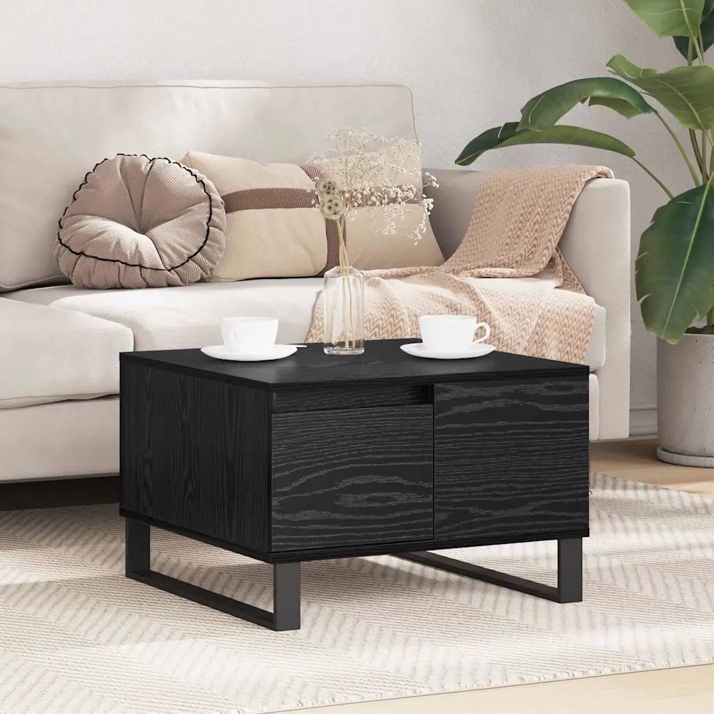 Tavolino da salotto con cassetto Rovere Nero 55 x 55 x 36,5 cm 881665