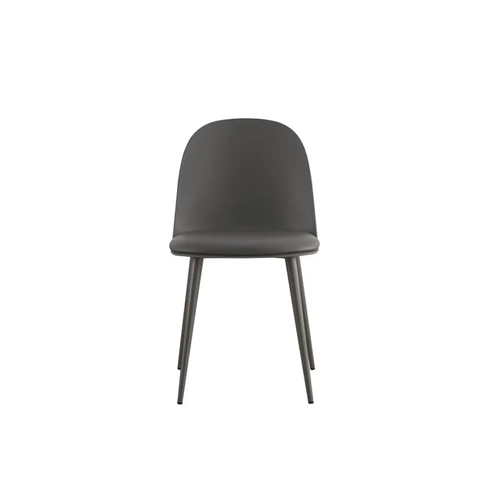 Sedia JASMON – Cuscino in PU Grigio con gambe in metallo – H81 × L51 × P44 cm