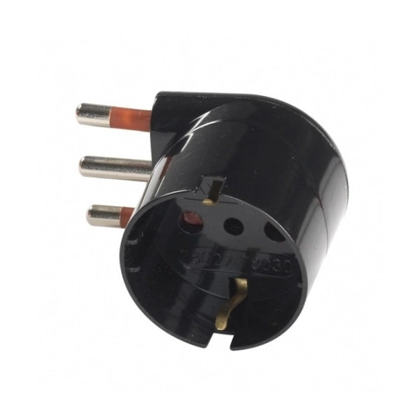 ADATTATORE SALVASPAZIO 90  ° SCHUKO 16A ROSI 2P+T - prese 10 2P+T Col. Nero - ROSI