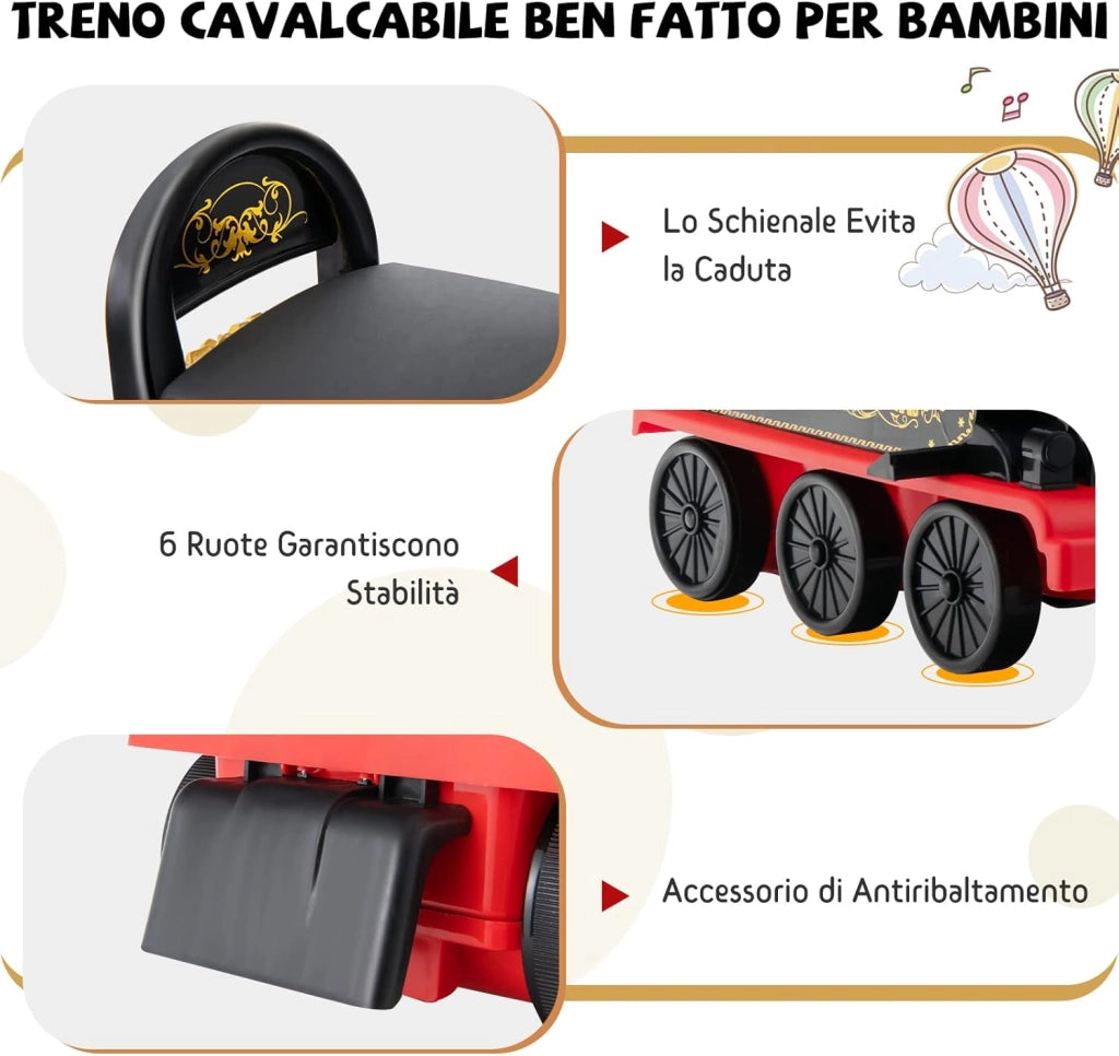 Trenino Elettrico per Bambini, Treno Giocattolo con 16 Pezzi di Binari, con Luci e Suoni, Scatola di Stoccaggio, Regalo per Bambini Anni 3+ (Nero)