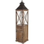 Lanterna in legno marrone 32x32x133h cm