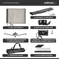 Flex 1000 LED Set Pannello luminoso a LED bicolor con softbox con diffusore frontale, lampada da 100 W, 3690 Lux/1m, luce fotografica dimmerabile, accessori fotografia