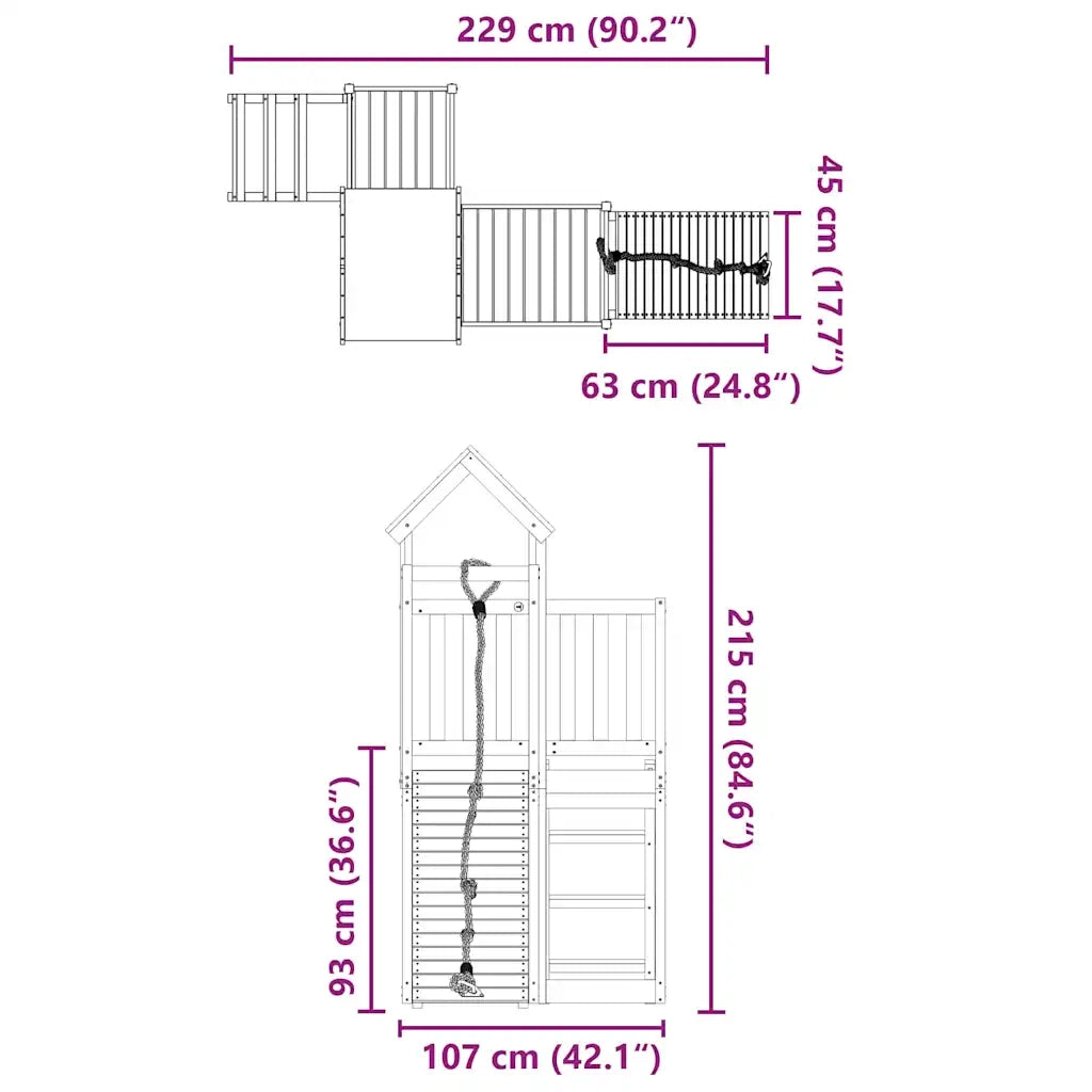Set da Gioco da Esterno in Legno Massello di Douglas CFW3082689