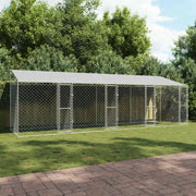 Gabbia per Cani con Tetto Argento 800 x 200 x 256 cm 3368300