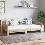 Letto Giorno Estraibile Naturale 180 x 200 cm Pino massello 8004795
