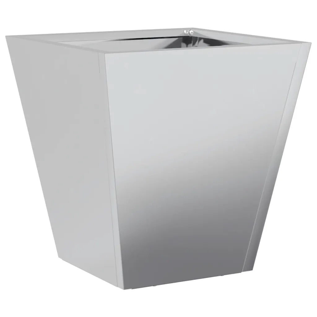 Fioriere da Giardino 2 pz 30x30x30 Grigie in Acciaio Zincato 851049