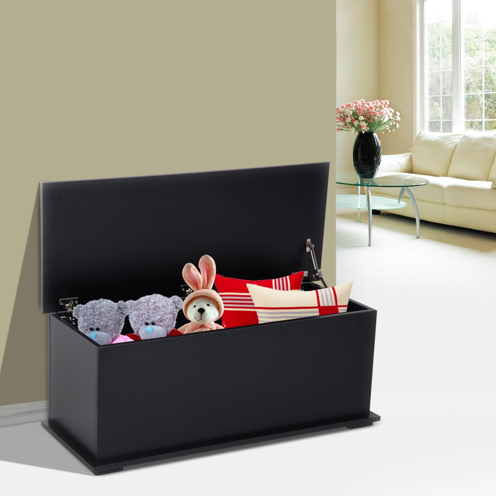 Coffre de rangement grande capacit¨¦ ¨C zephmum ¨C legno 100x40x40 cm nero