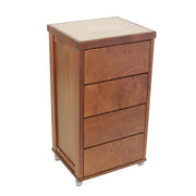 CASSETTIERA PRESTIGE NOCE IN FAGGIO MASSELLO 4 CASSETTI CON GUIDE METALLICHE TOP IN CERAMICA RUOTE IN PLASTICA GOMMATA PIROETTANTI