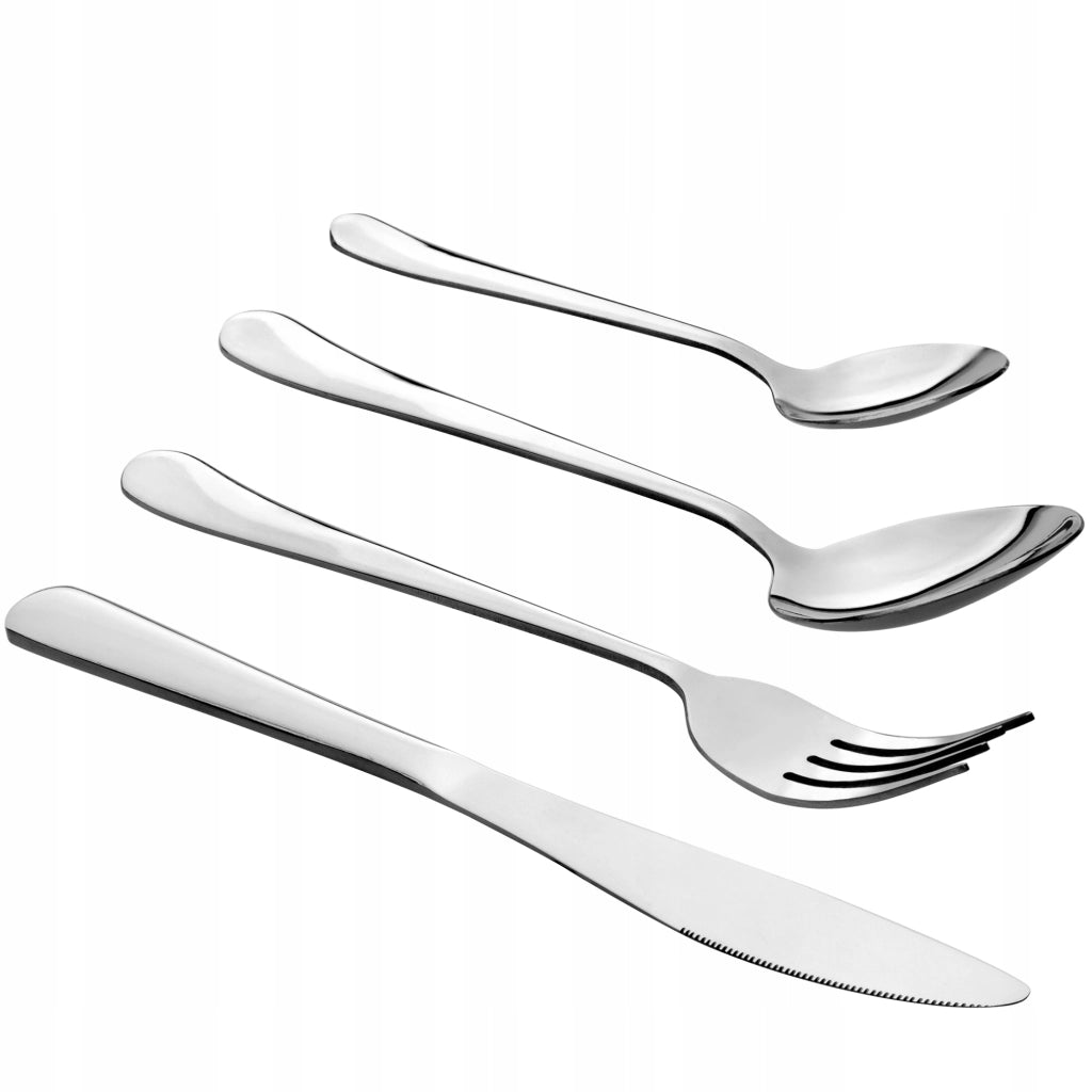 Set di posate KADAX per 6 persone, 24 pezzi, colore argento.