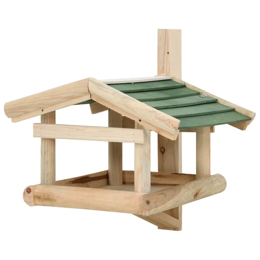 Mangiatoia per Uccelli in Legno Massello 35x29,5x21cm CFW2930673