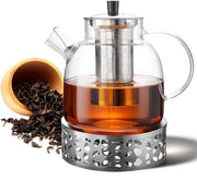 Tazza da tè con filtro - Tazza da tè in vetro con filtro - Vetro borosilicato - Resistente al lavastoviglie - Capacità 1500 ml - Maniglia ergonomico - Macchina per il caffè