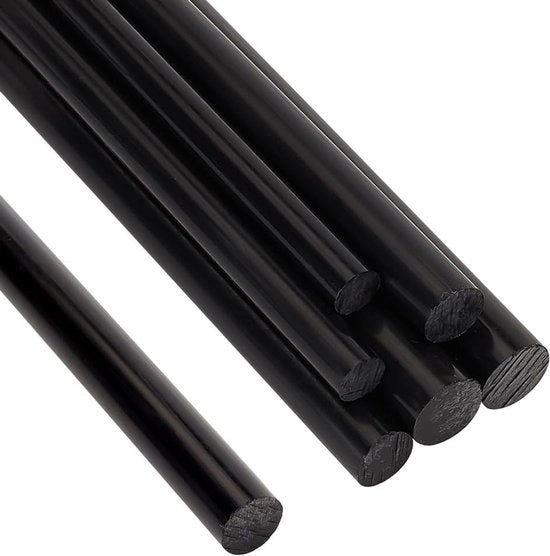 Set di asta di copolimero acetato nero - 6 pezzi - diametro 8 mm, 10 mm, 12 mm x lunghezza 30 cm - Stecche di ronfio - 2 pezzi/ dimensione