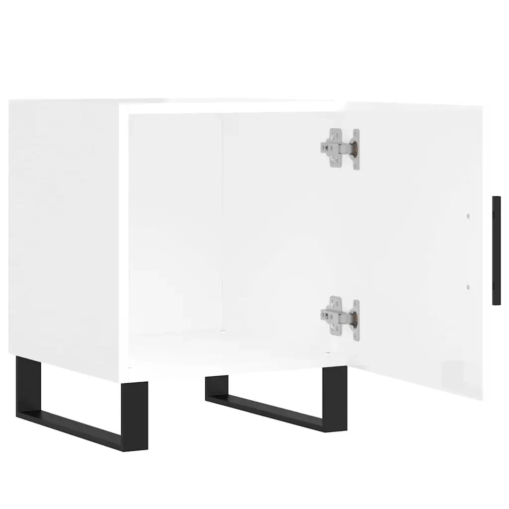 Comodini 2pz-Set di 2 Tavolino da notte Bianco Lucido 40x40x50 cm in Legno Multistrato