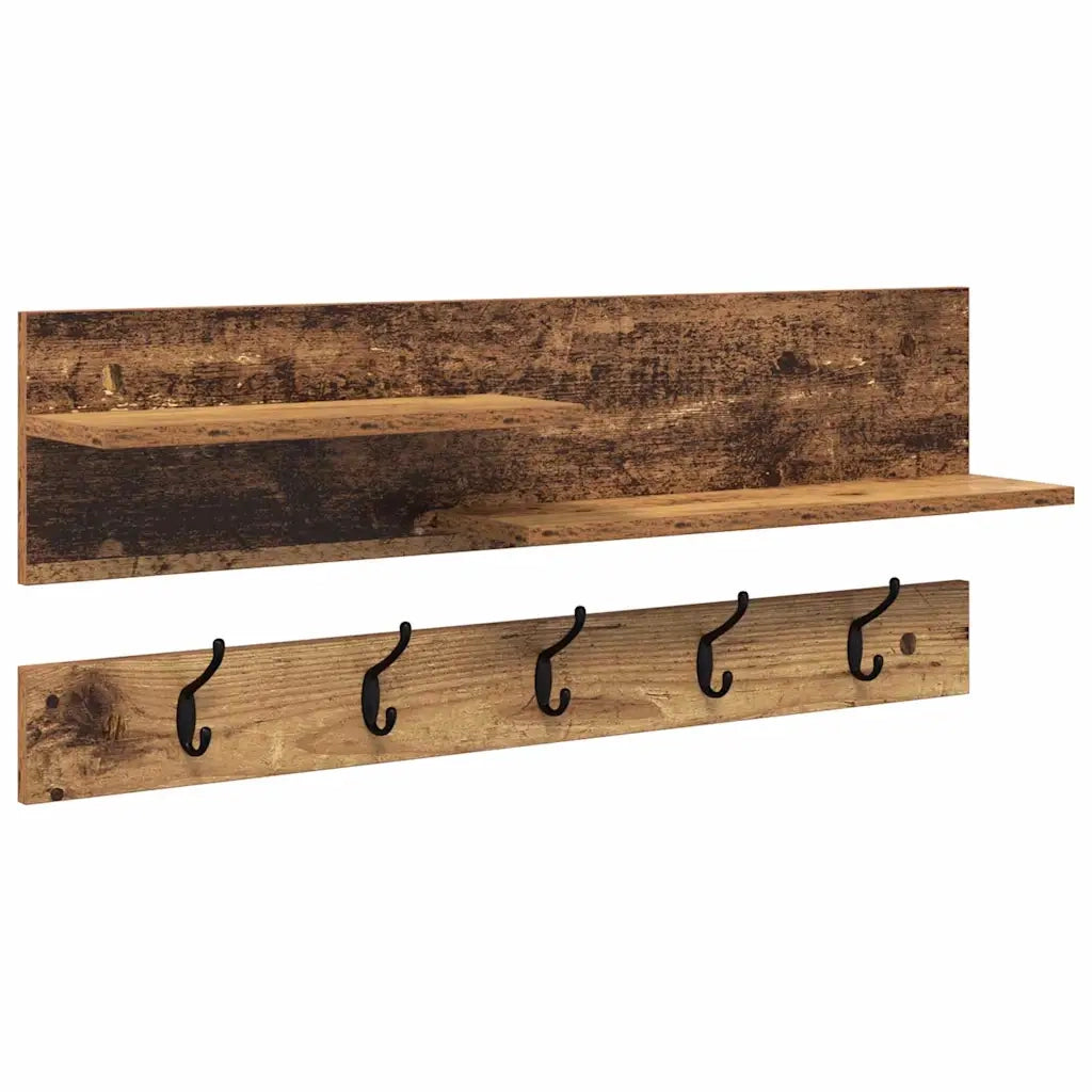 Appendiabiti a muro Legno vecchio 90 x 15 x 36 cm CFW5003857