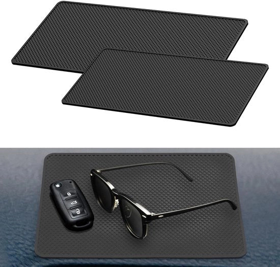 Matte antislip per auto, 2 pezzi, matte antislip per auto, matte antislip per cruscotto, universale matte antislip per smartphone, cuscino di fissaggio in silicone per autodecorazioni, occhiali, smartphone
