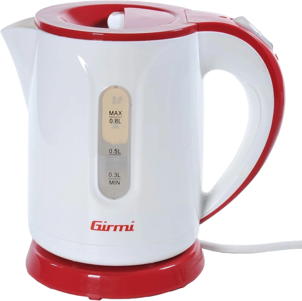 Girmi BL1000 Bollitore Elettrico 0,8 L 1100W Spegnimento Automatico Base Girevole 360° colore Bianco Rosso