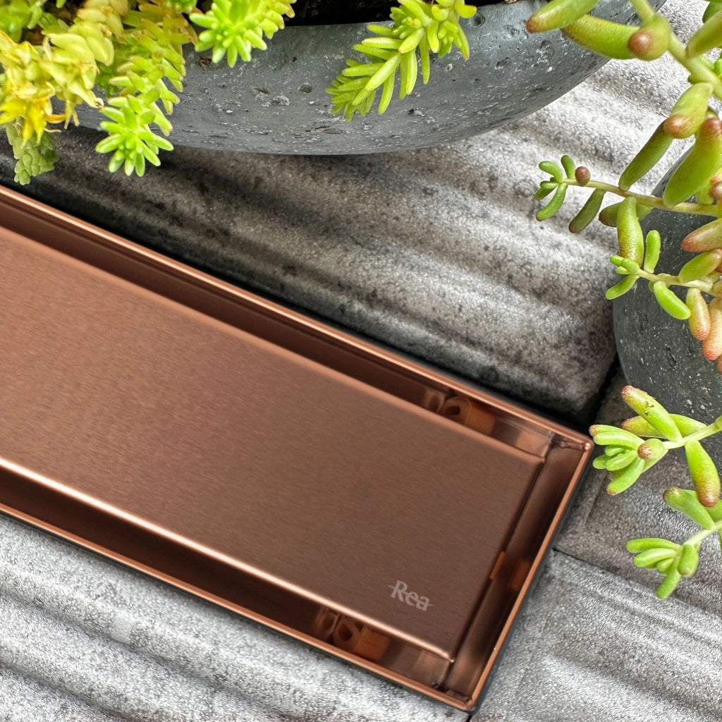 Scarico Lineare Rea Neox Pro Brush Copper 100