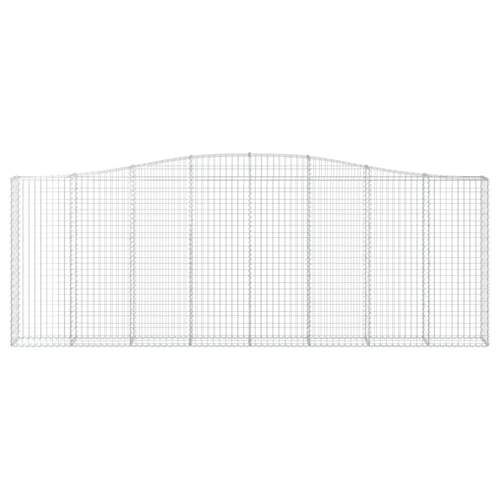 Set di 2 gabbioni ad arco per recinzione gabbia o muro di contenimento 400 x 30 x 140/160 cm ferro zincato argento 02_0041388