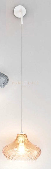 APPLIQUE BIANCO REGOLABILE VETRO PICCOLO AMBRA 1191BI-A-AM